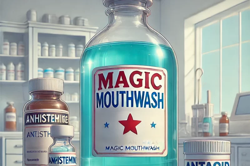 magic mouthwash-antihistamine, antacid, numbing agent